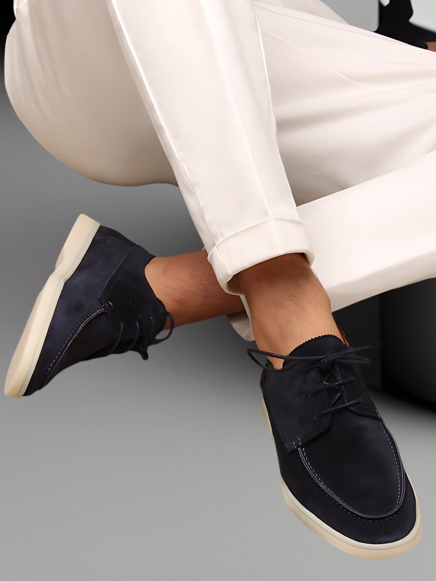 Klassische Herrenschuhe aus Leder mit gepolsterter Innensohle und Gummisohle 1
