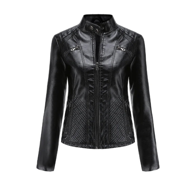 Klassische Lederjacke für Damen | Zeitlose Passform 0