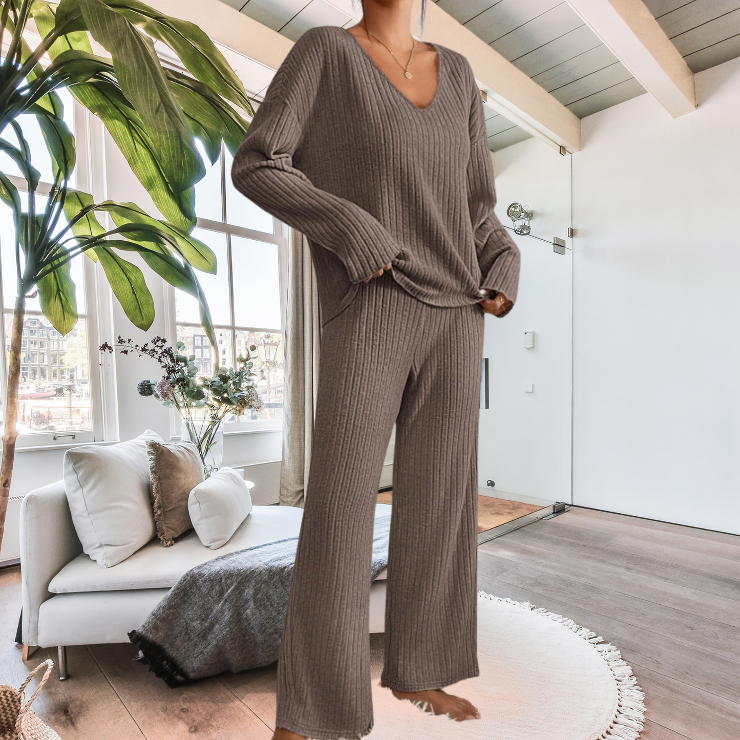Klassischer Winterpulli aus hochwertigem Strick – stilvoller Komfort | Hellbraun