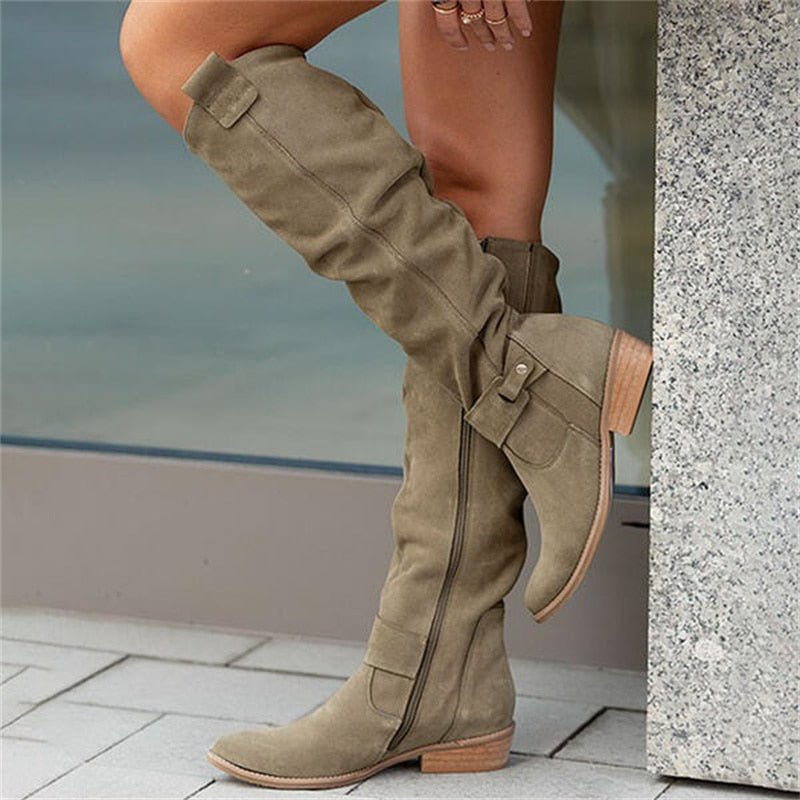 Kniehohe Stiefel für Damen | Reißverschluss, Winter 2