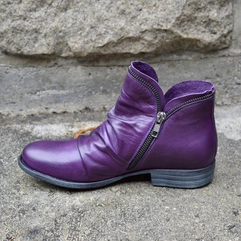 Kunstlederstiefel für Damen | Reißverschluss-Design 3
