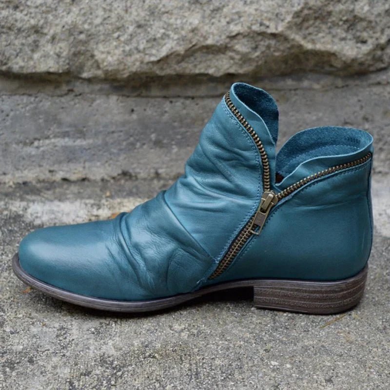 Kunstlederstiefel für Damen | Reißverschluss-Design 4