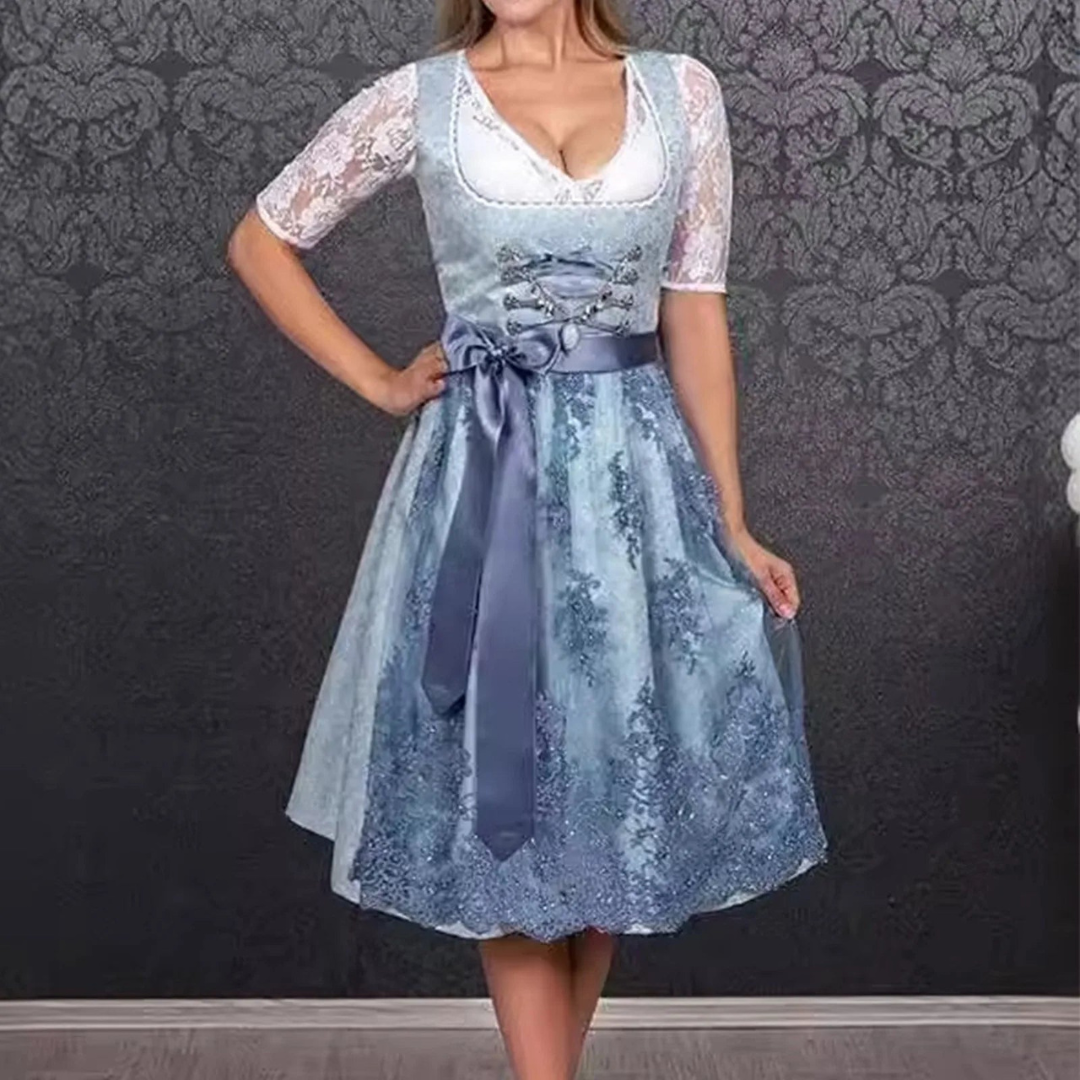 Kurzarm-Dirndlkleid | Oktoberfest-Outfit 0