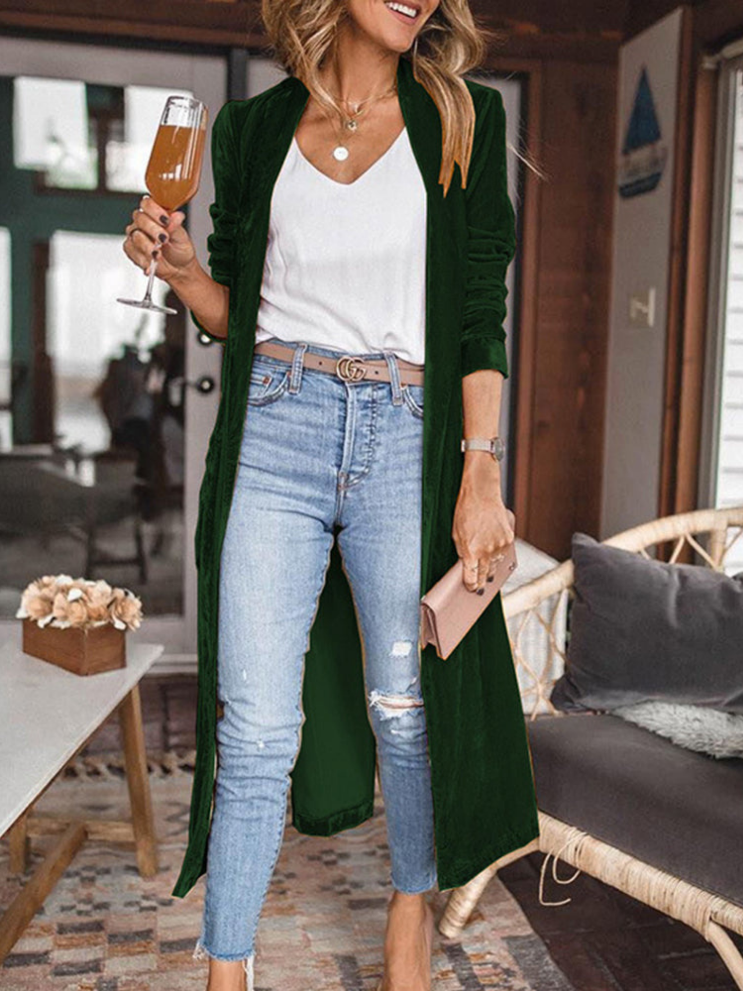 Langer Cardigan für Damen | Langarm 2
