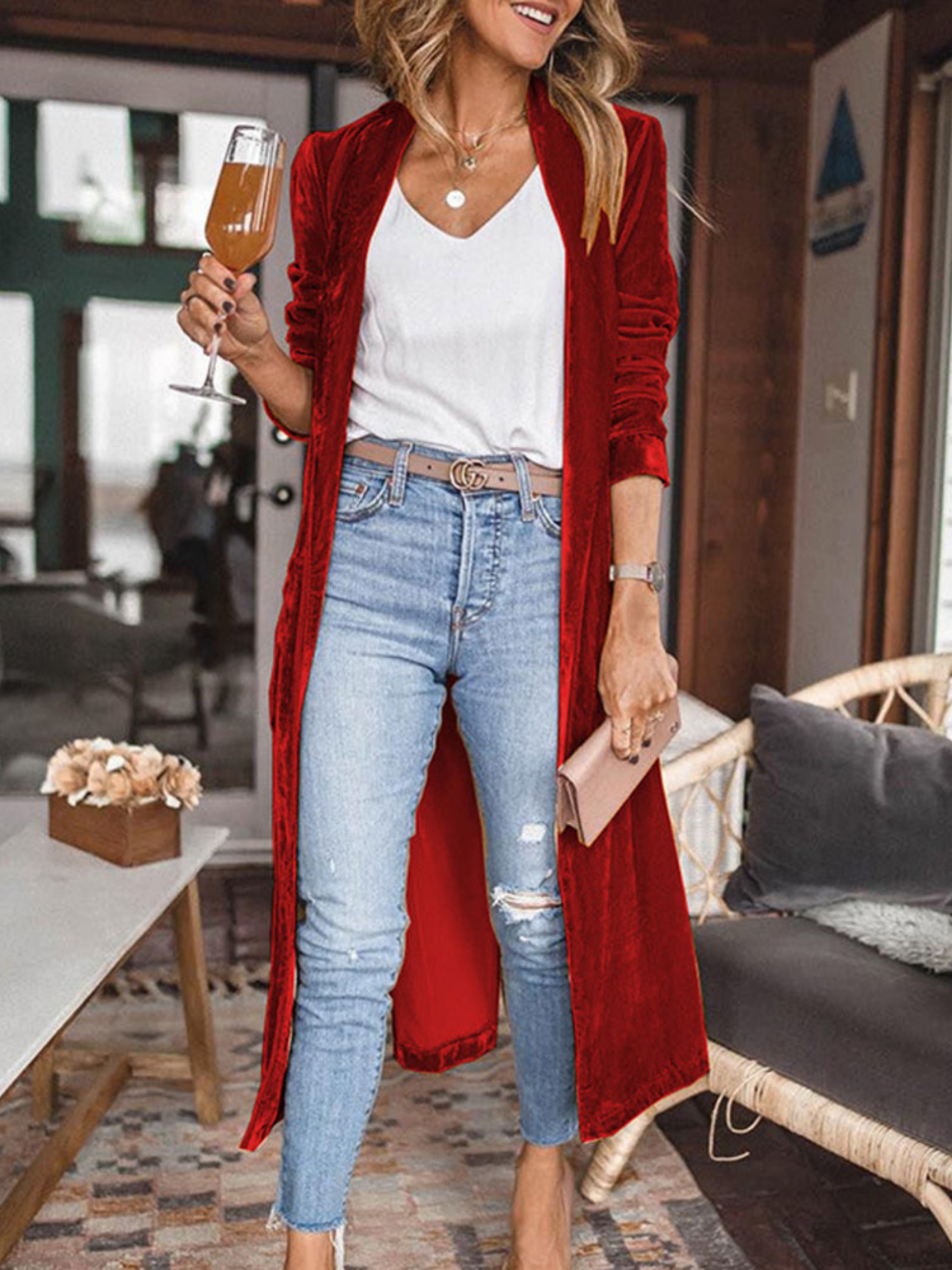 Langer Cardigan für Damen | Langarm 4