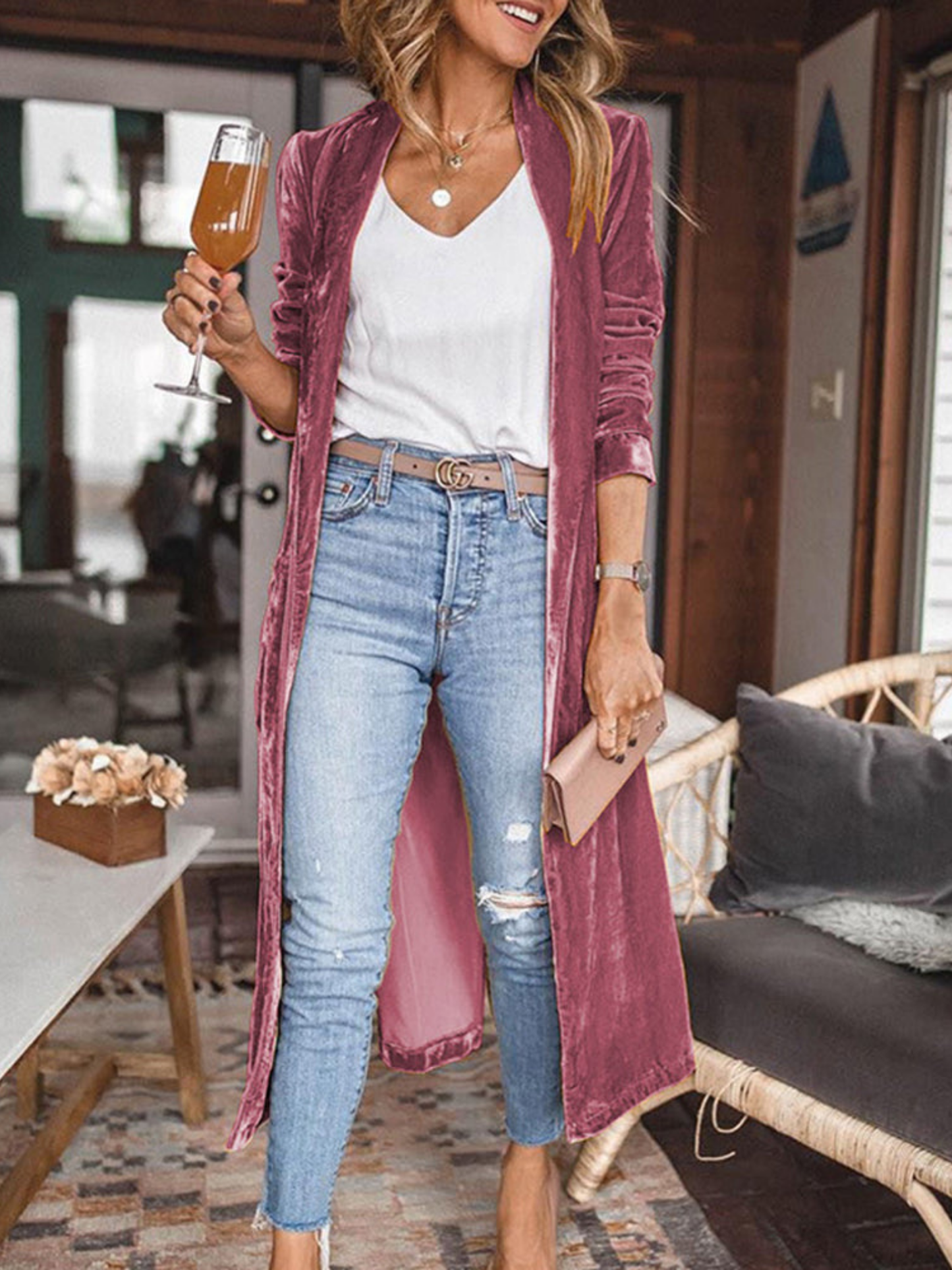 Langer Cardigan für Damen | Langarm 5
