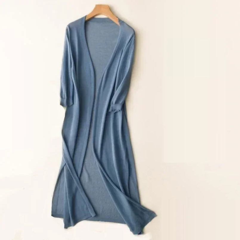 Langer Cardigan für Damen | Leichter V-Ausschnitt 5