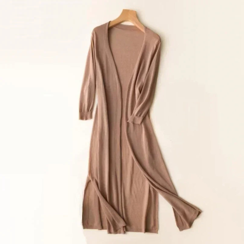 Langer Cardigan für Damen | Leichter V-Ausschnitt 6