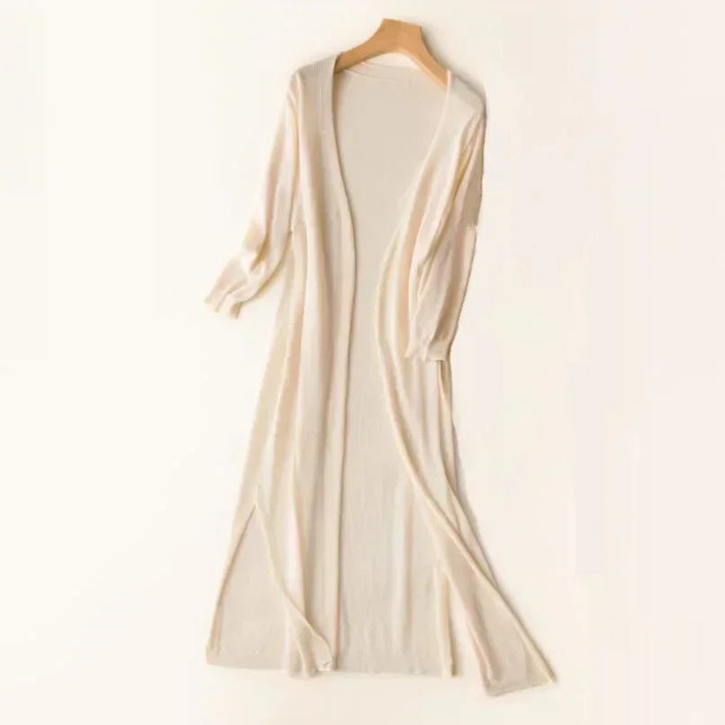 Langer Cardigan für Damen | Leichter V-Ausschnitt 8