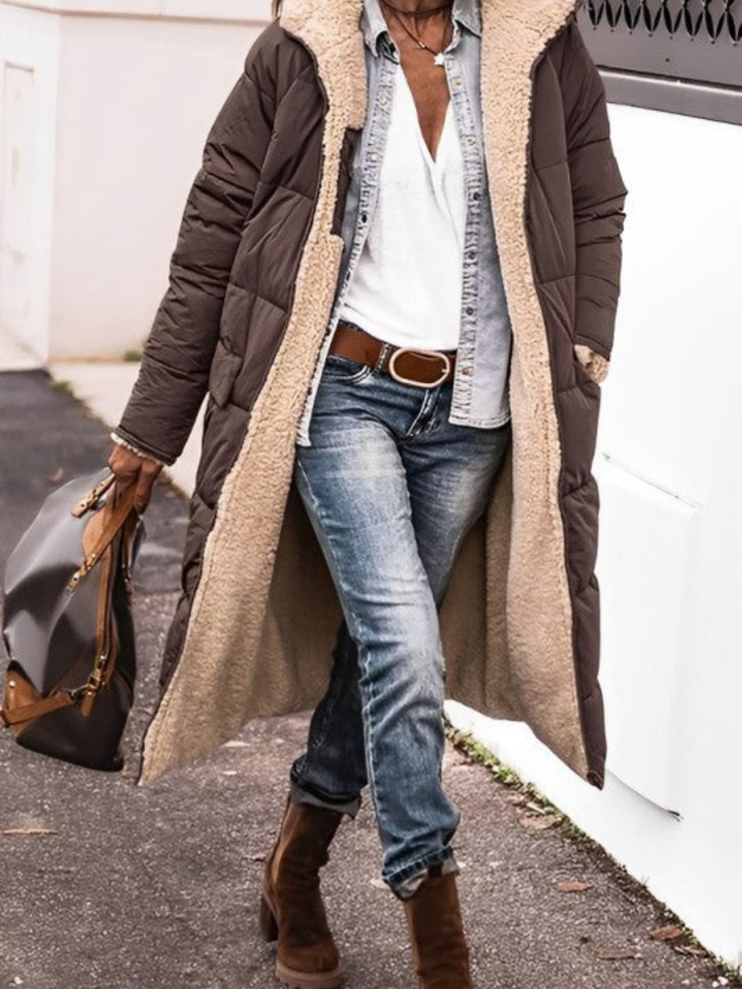 Langer Wintermantel für Damen, mit Kapuze | Winter 5