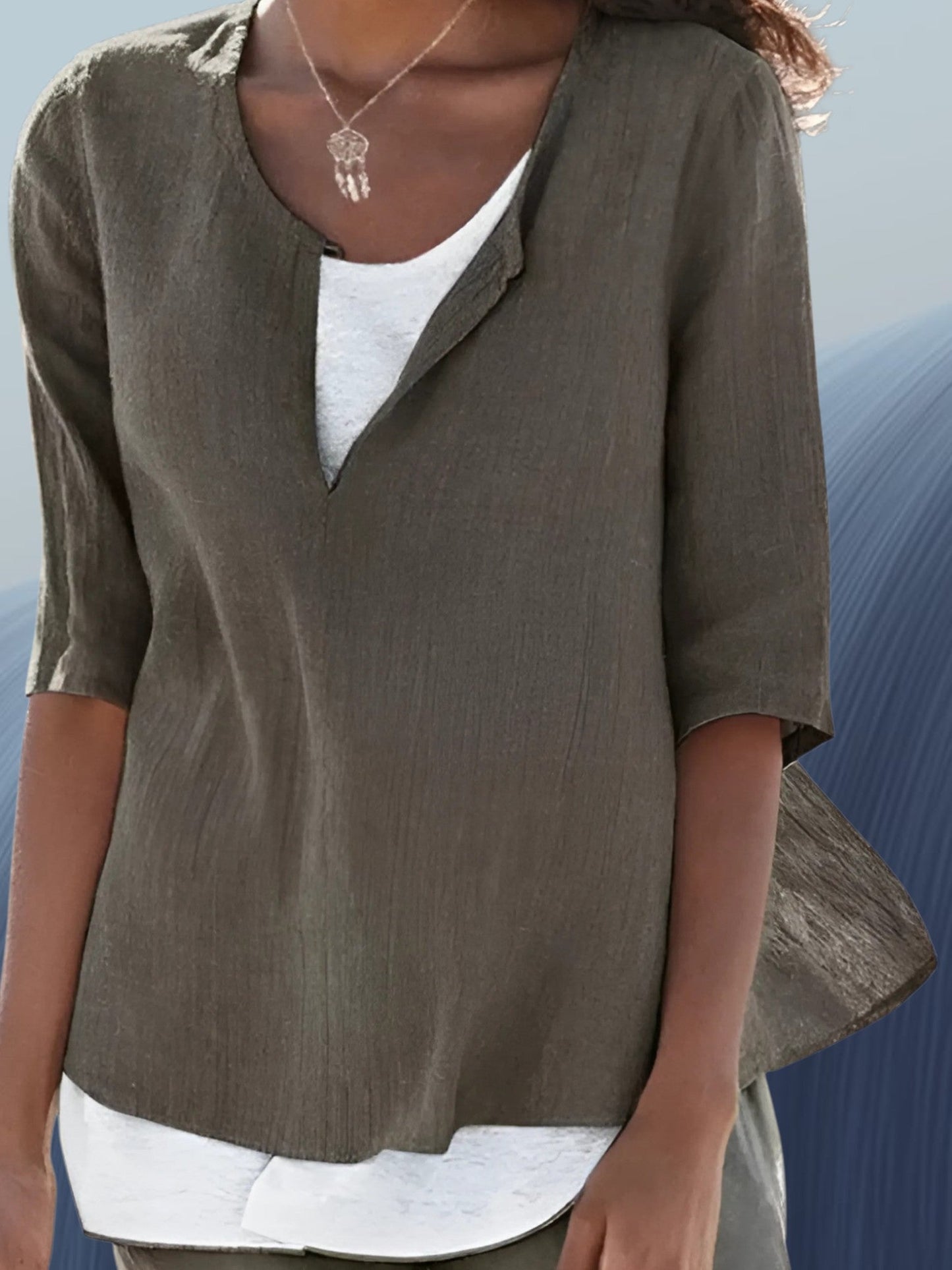 Layered Bluse von Damen - Leichtes Sommertop mit kurzen Ärmeln 0