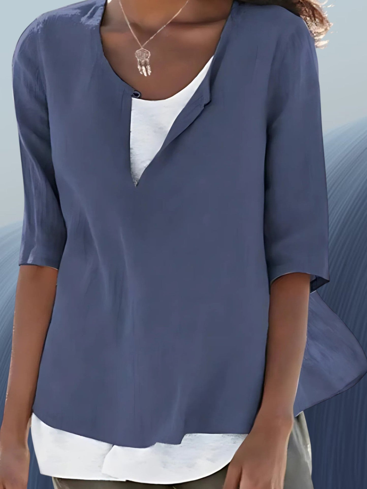Layered Bluse von Damen - Leichtes Sommertop mit kurzen Ärmeln 3