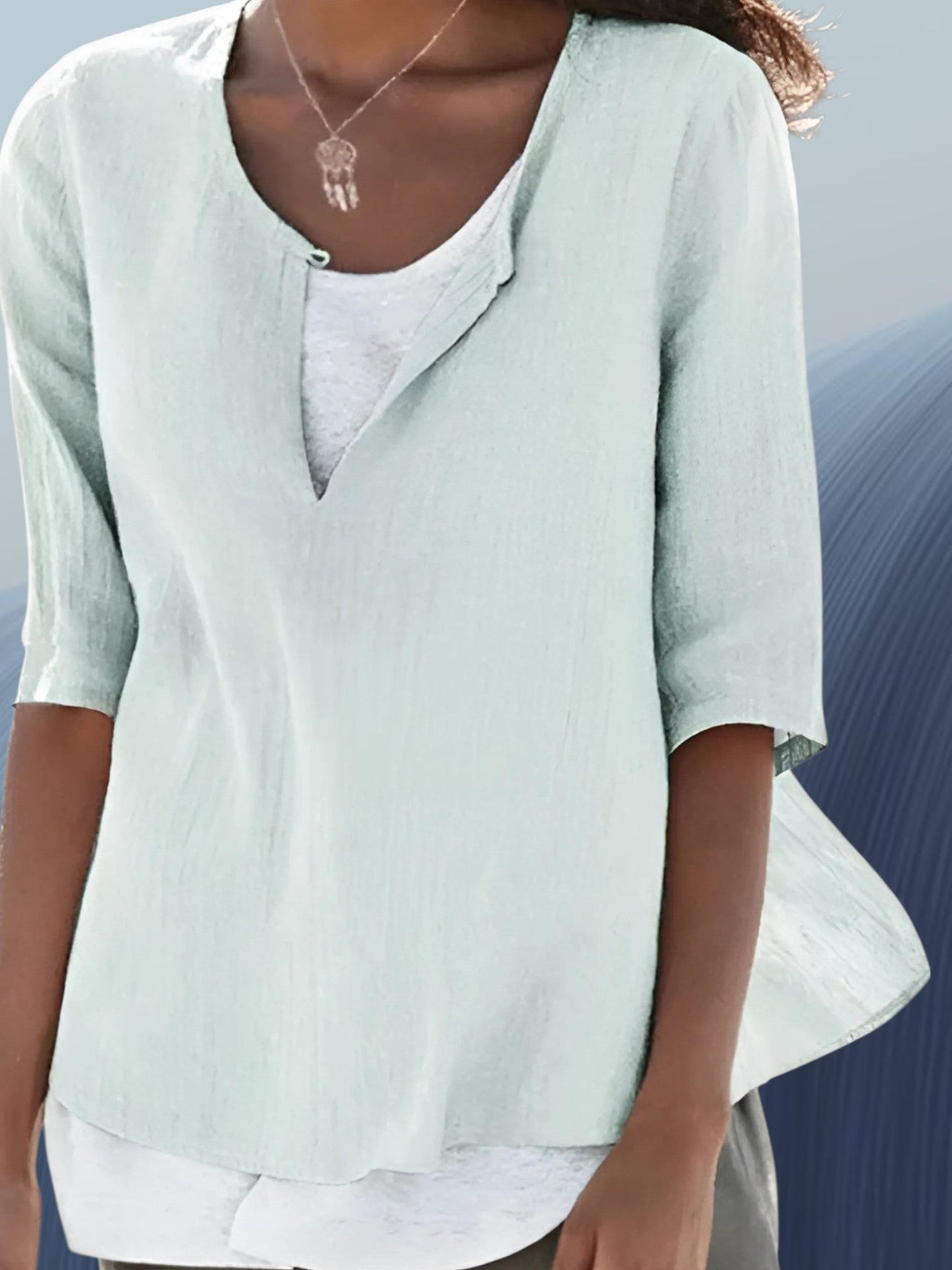Layered Bluse von Damen - Leichtes Sommertop mit kurzen Ärmeln 4