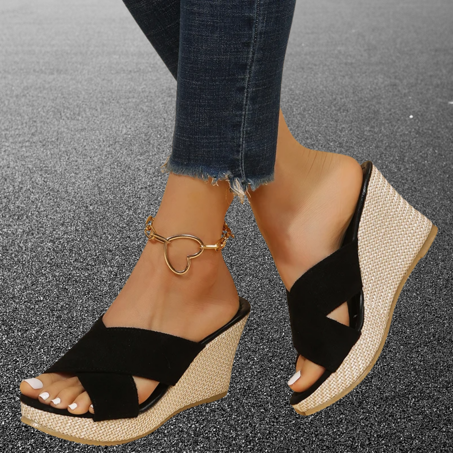 Leichte Riemchensandalen mit weicher Sohle und luftiger Passform | Schwarz 2