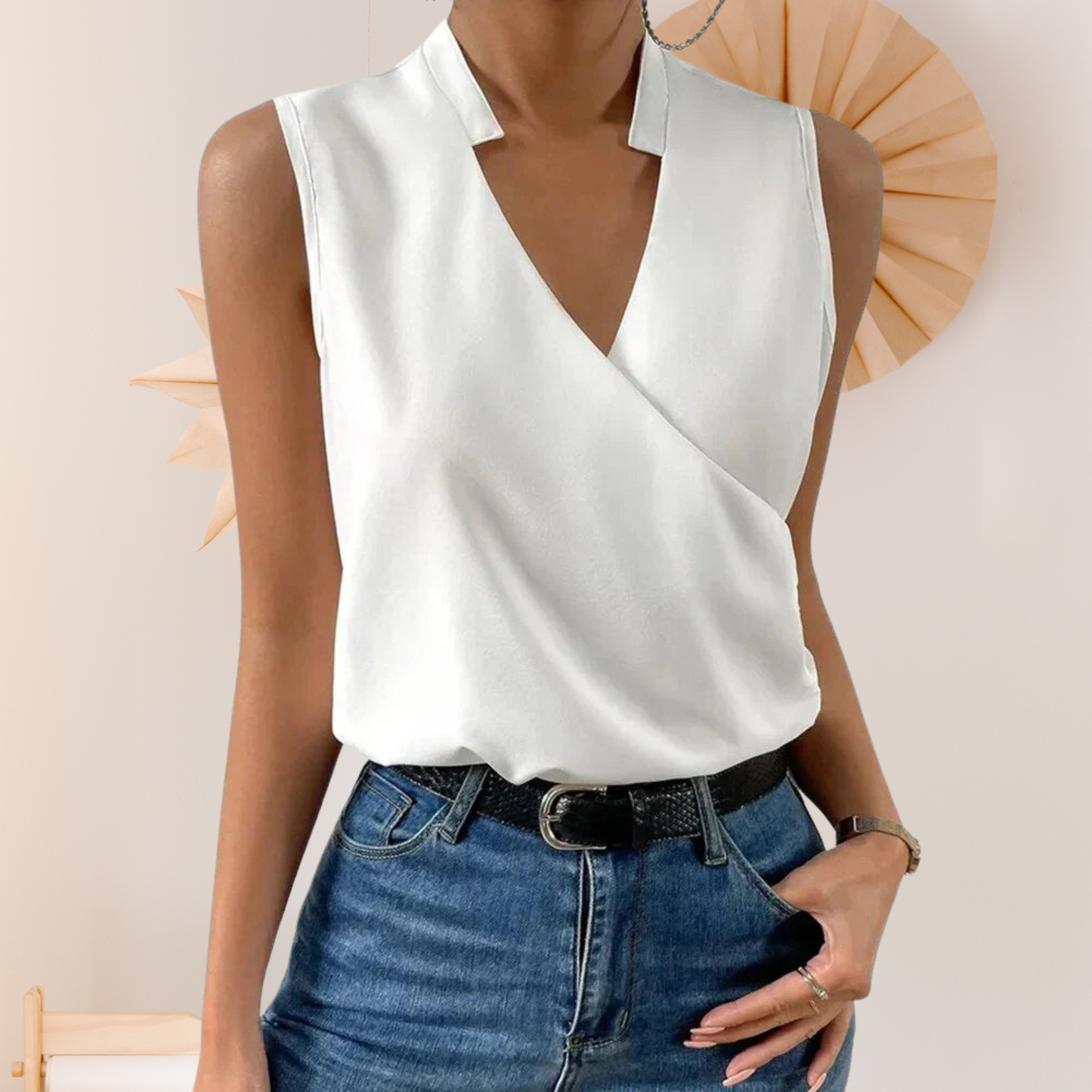 Leichtes ärmelloses Top für Damen – Perfekt für warme Sommertage | Weiß