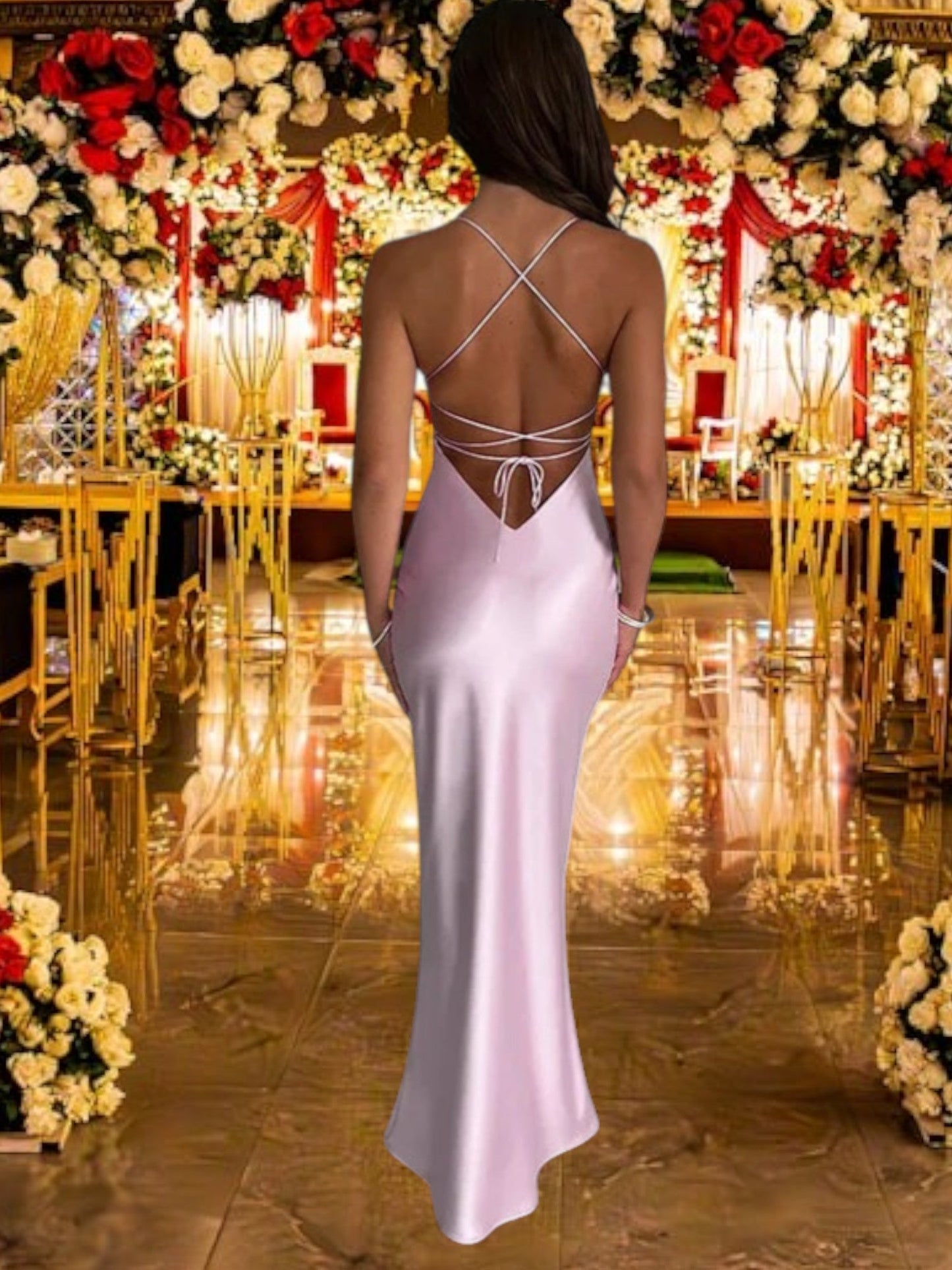 Maxikleid für Damen mit herzförmigem Ausschnitt und ärmellosem Design 1