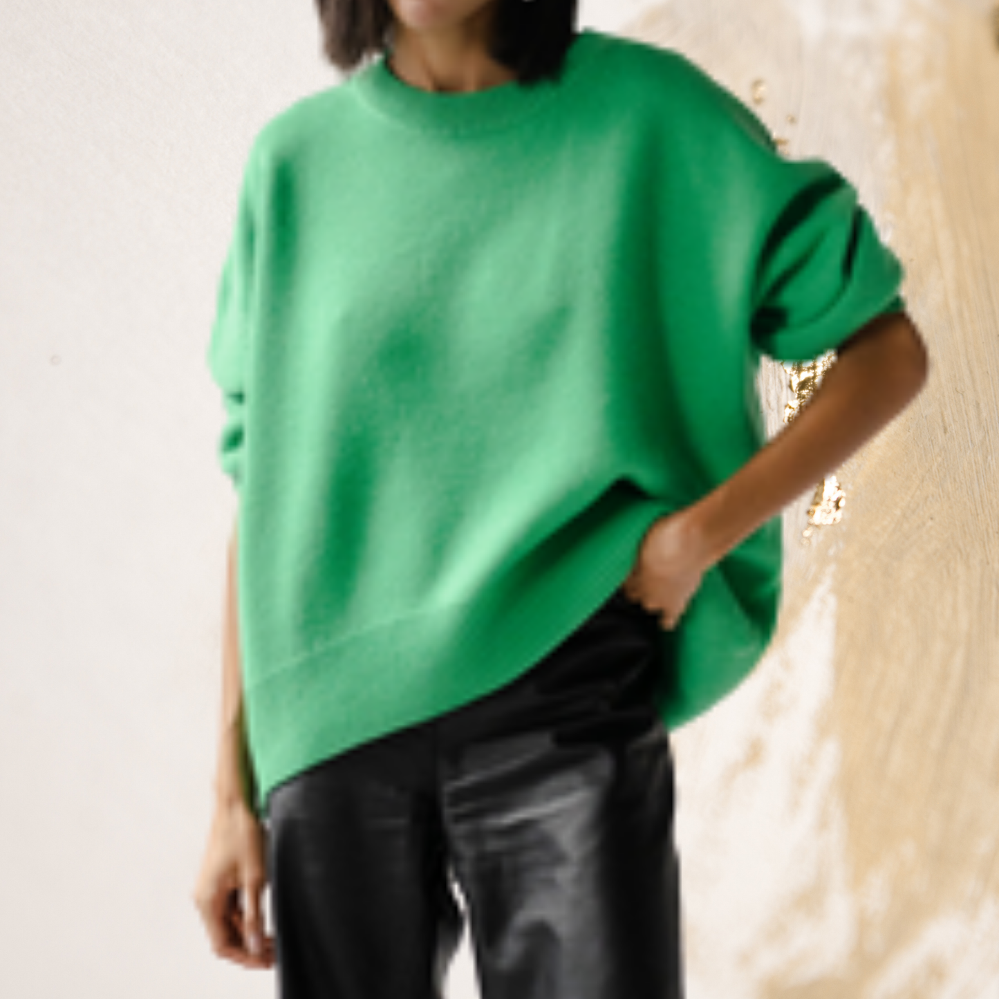 Minimalistische Rundhals Strickjacke Damen – Hochwertiger, Weicher Stoff in Vielseitigen Farben | Grun