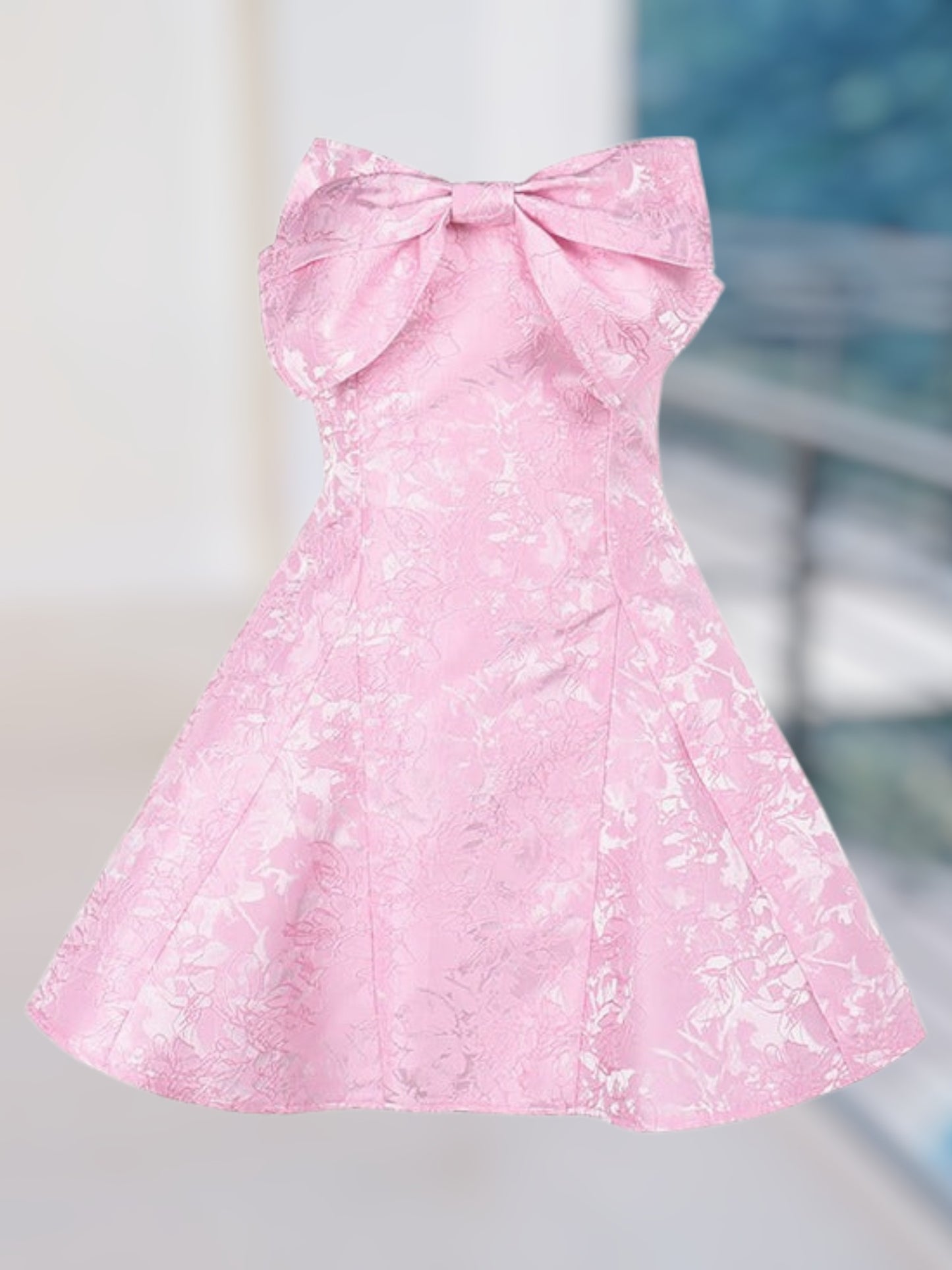 Nena | Elegantes Schulterfreies Minikleid mit Voluminösem Detail für Festliche Anlässe | Rosa 4