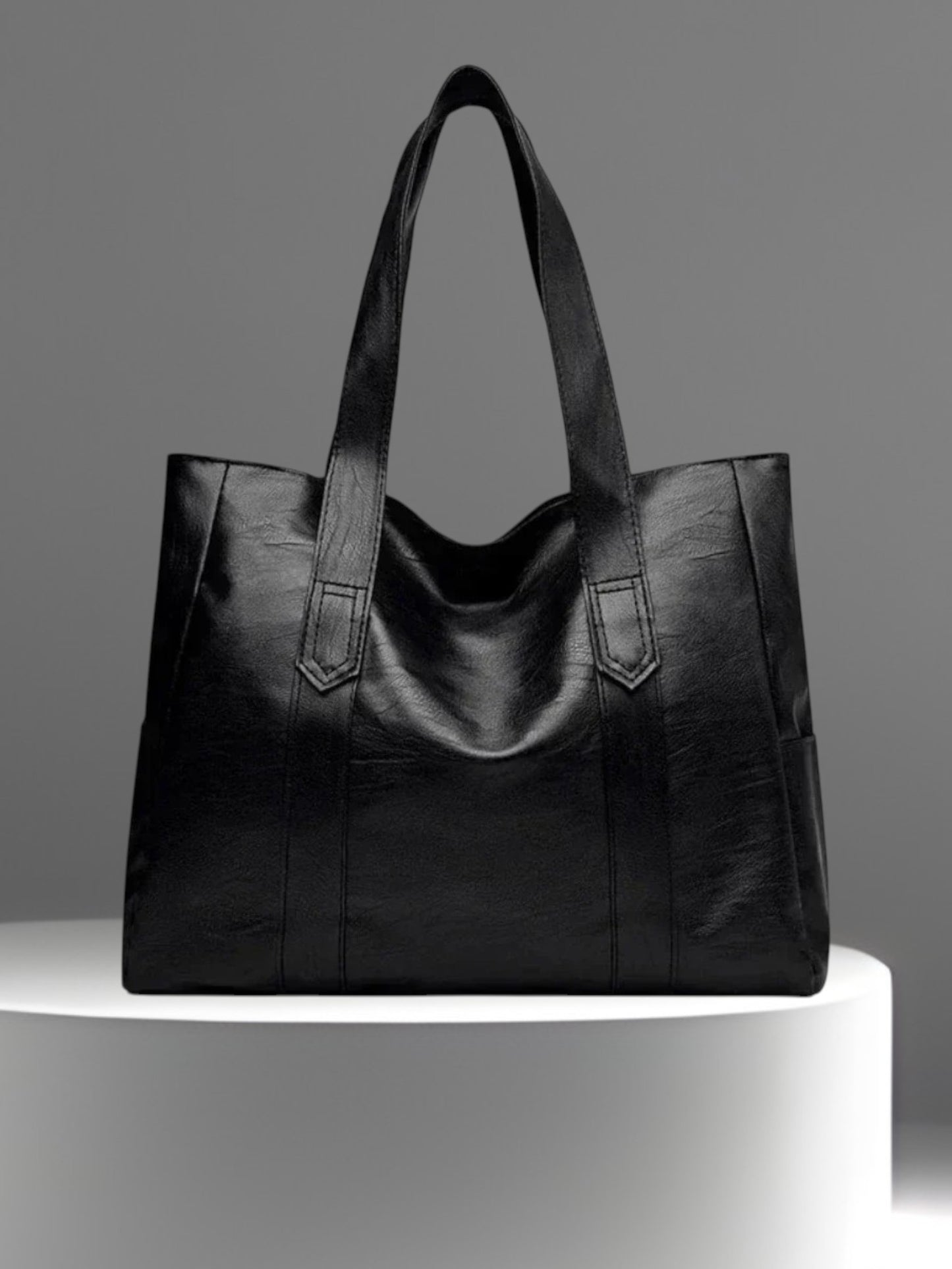 Nora | Minimalistische Umhängetasche Damen aus weichem Leder, handgefertigt, elegantes Design, vielseitig einsetzbar | Schwarz