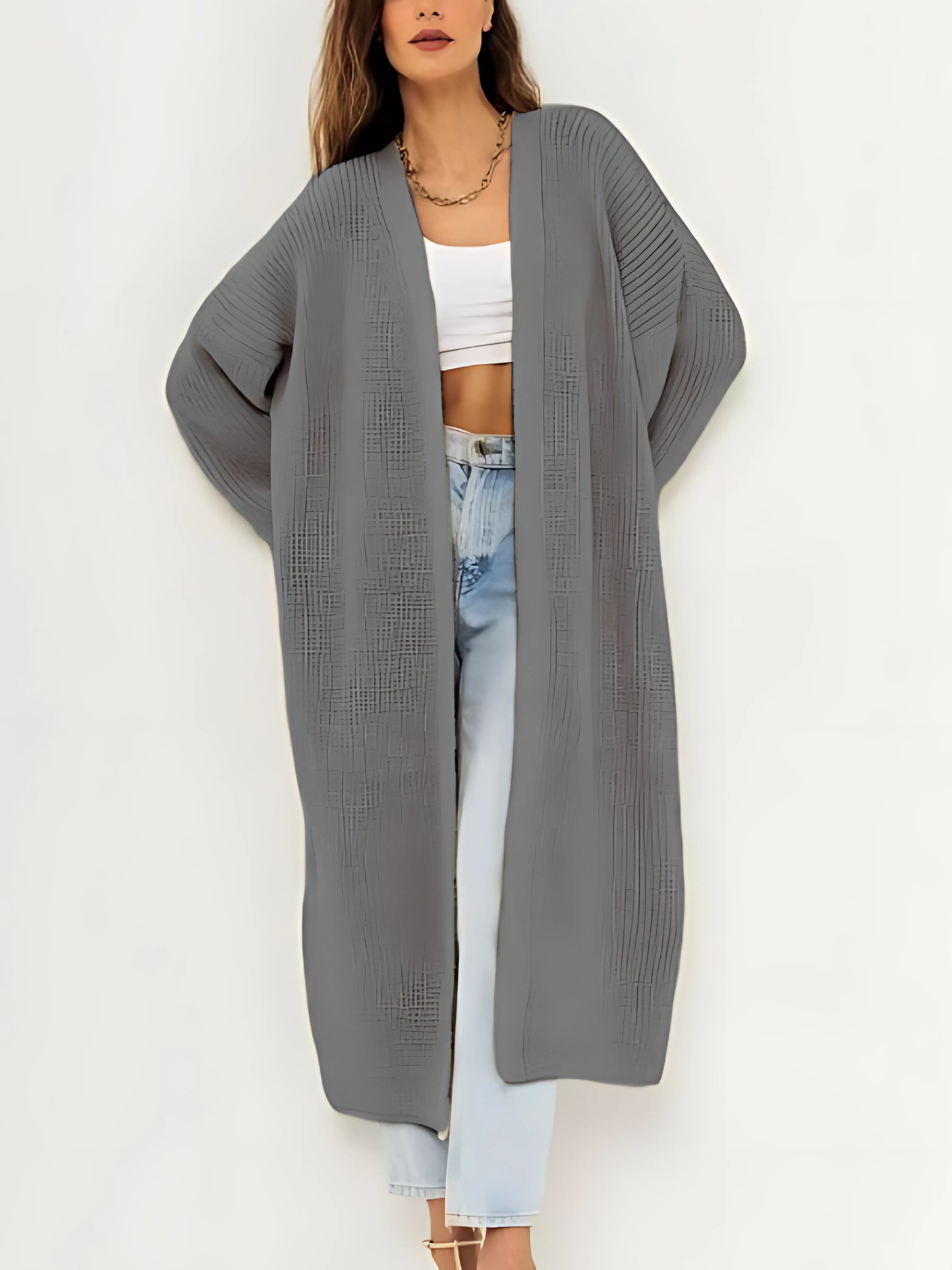 Offene Strickjacke für Damen | Lockere Passform 2