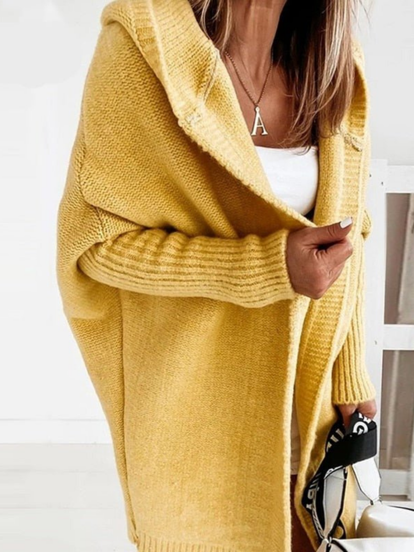 Oversize-Strickjacke mit Kapuze für Damen | Lang 5