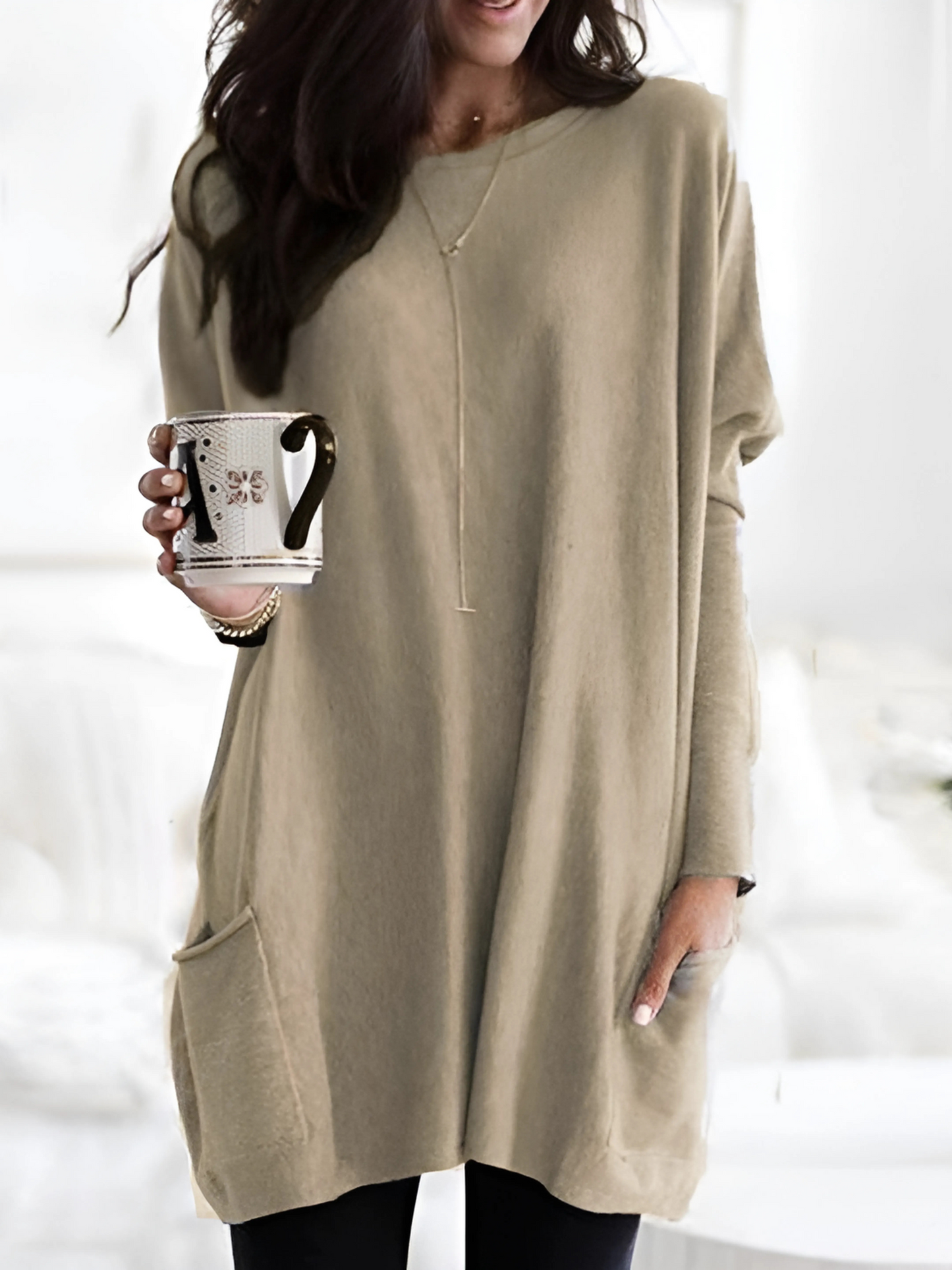 Oversize Pullover für Damen | Mit Taschen 4