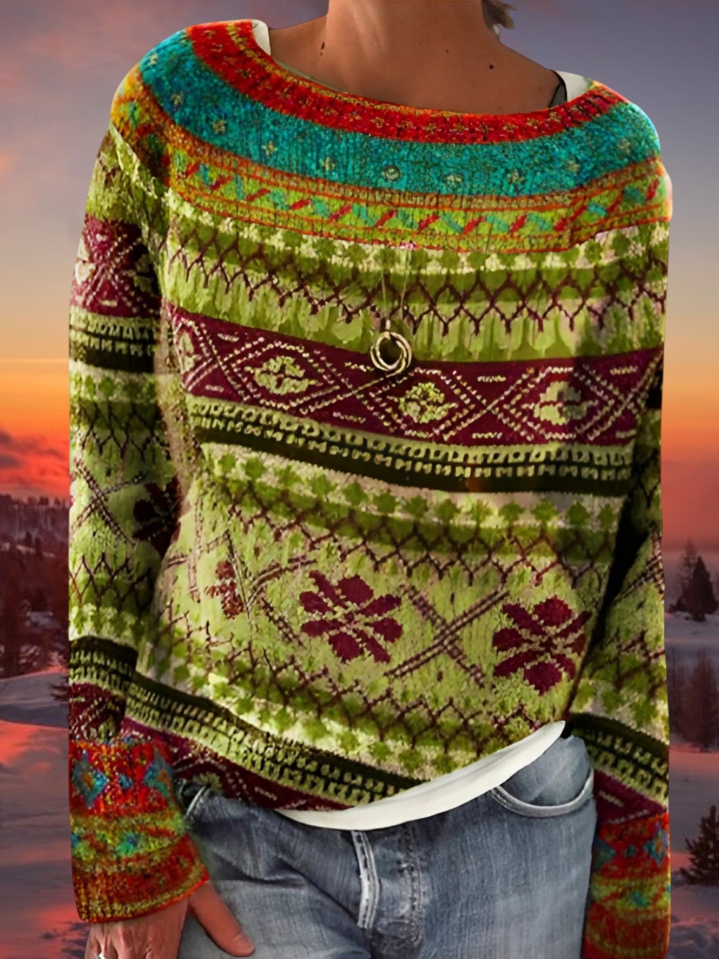 Pullover mit entspannter Passform | U-Boot-Ausschnitt 5