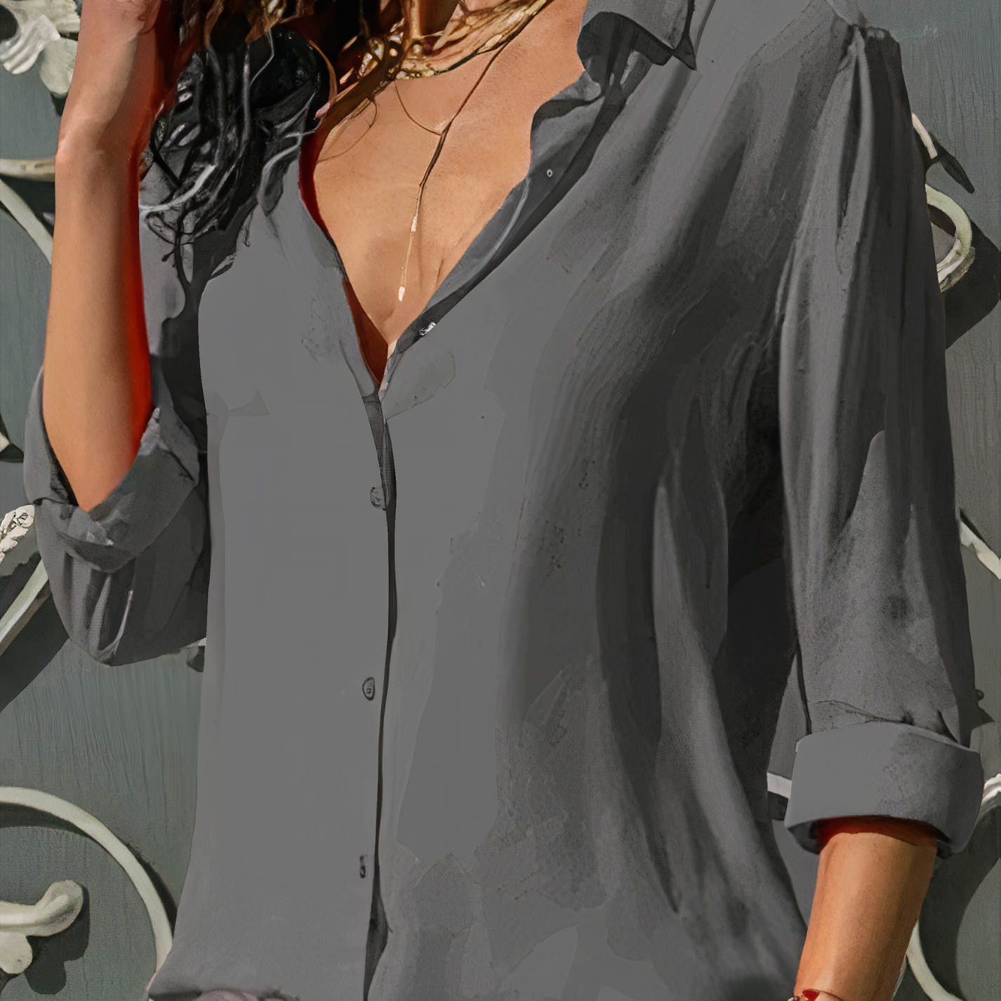 Relaxed Fit Bluse für Damen | Klassischer Kragen 5