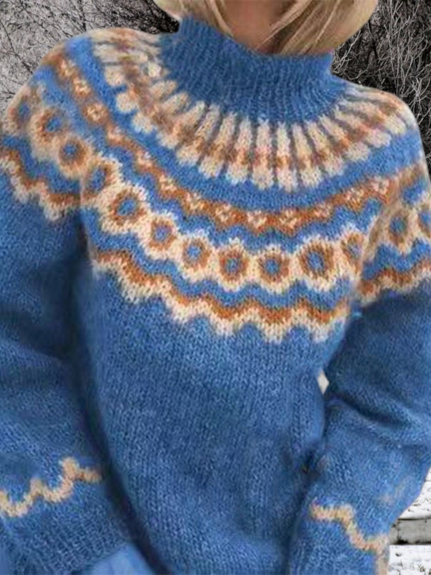 Rollkragenpullover Damen | Klassische Muster 3