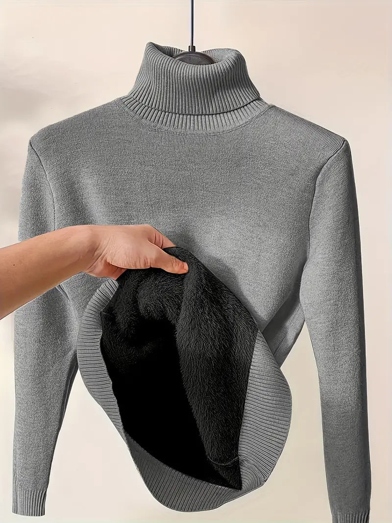 Rollkragenpullover Damen | Hoher Kragen, Gerader Schnitt | Winter 3