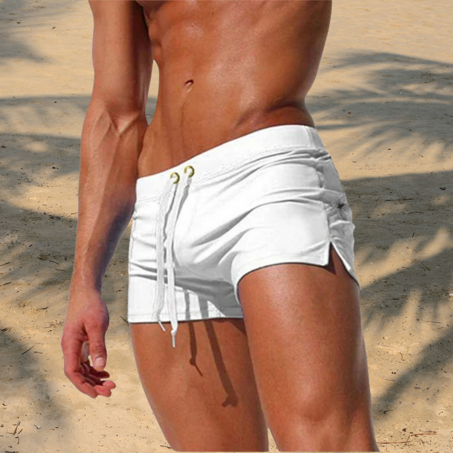 Schnelltrocknende Badeshorts – Leicht und Bequem für Herren | Weiß