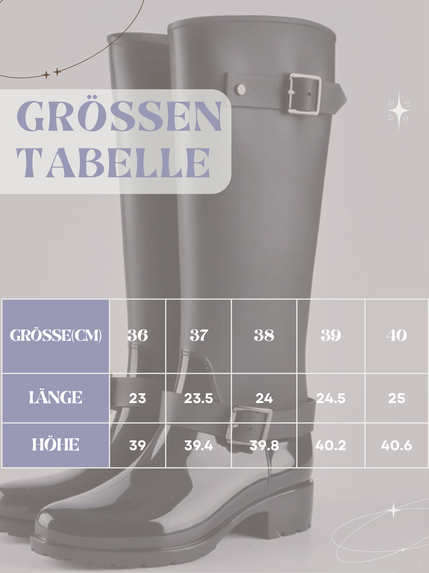 Damen-Gummistiefel | Wasserdicht mit Schnallen | Hoher Schaft