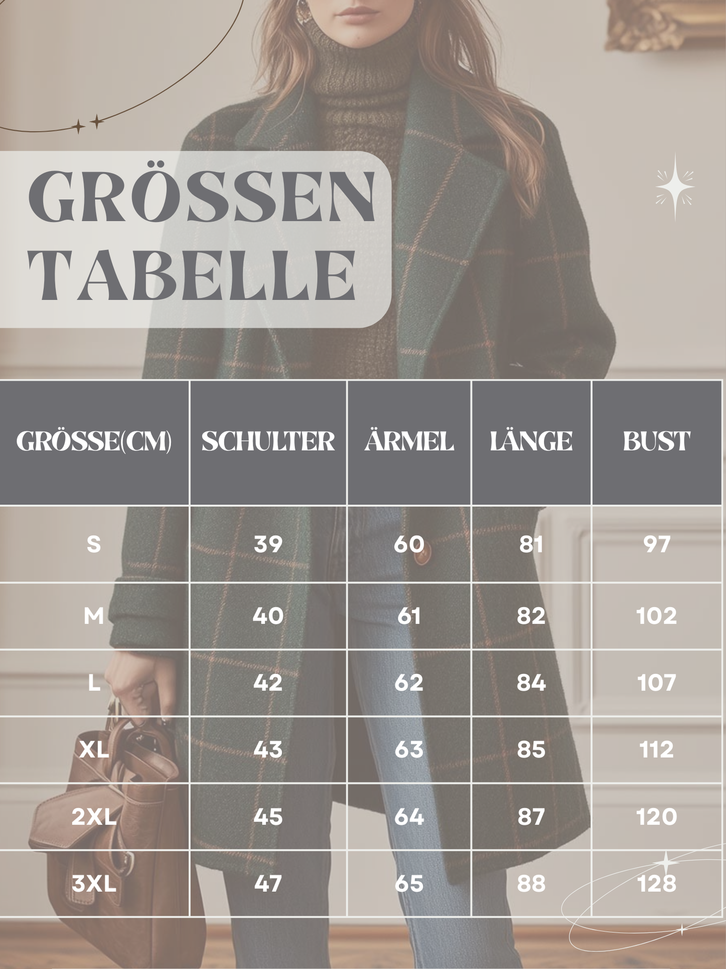 Damenmäntel, tailliert, karierter Tweed | Winter