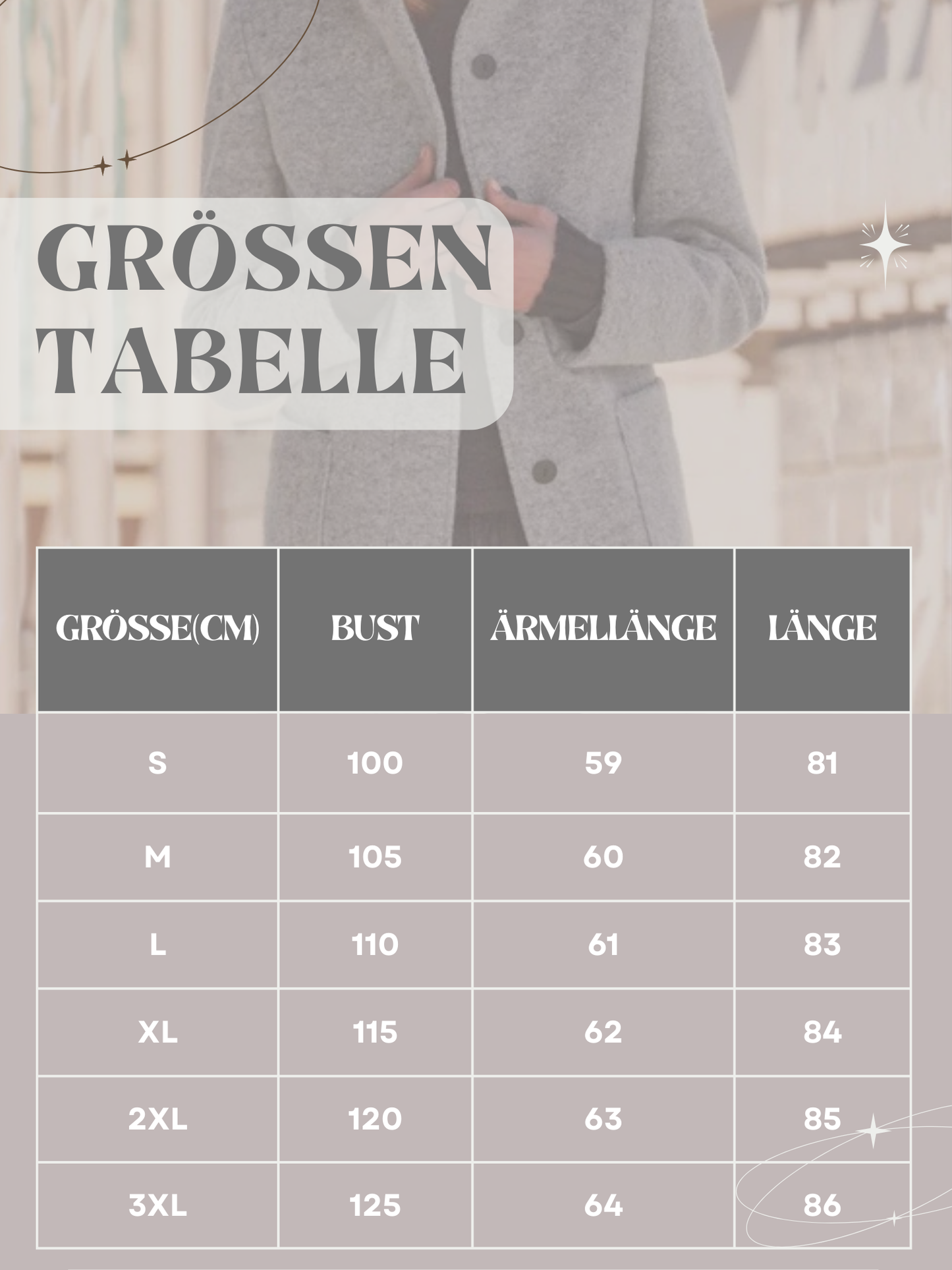 Wollmantel Damen, Retro-Knopfverschluss | Winter