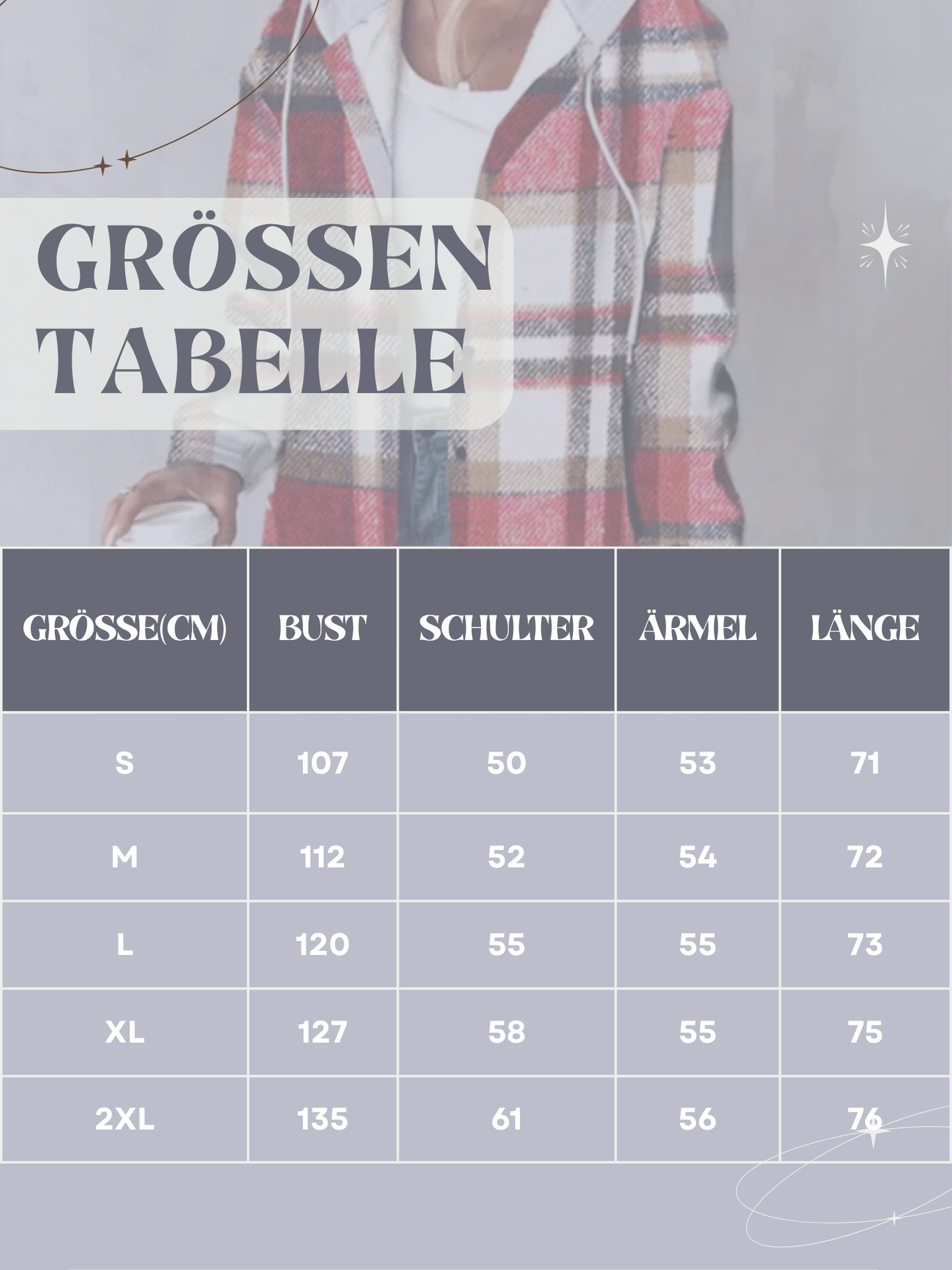 Damenjacke mit Kapuze, Relaxed Fit, Karomuster