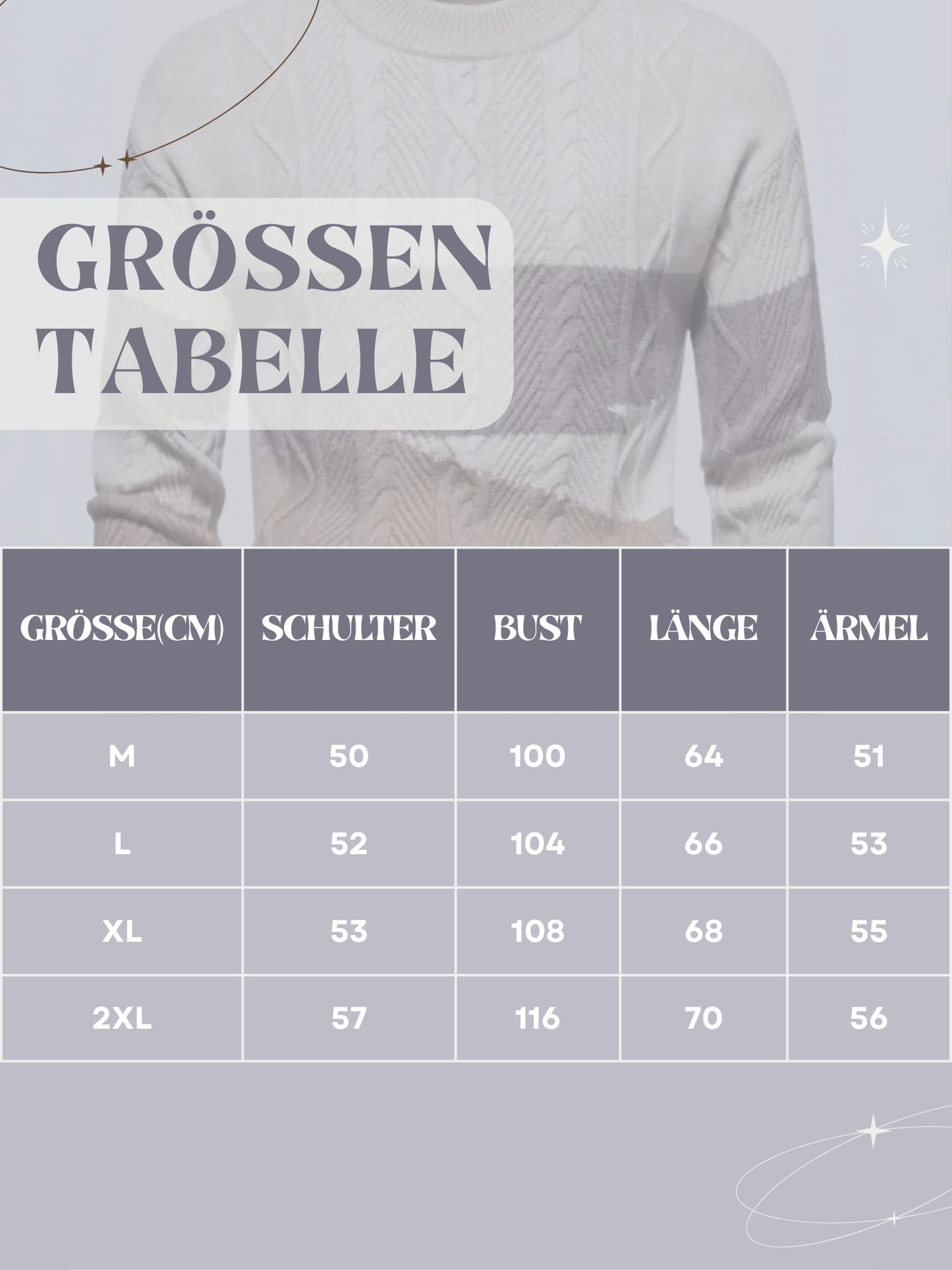 Kabelgebreide trui voor heren | kleurverloop