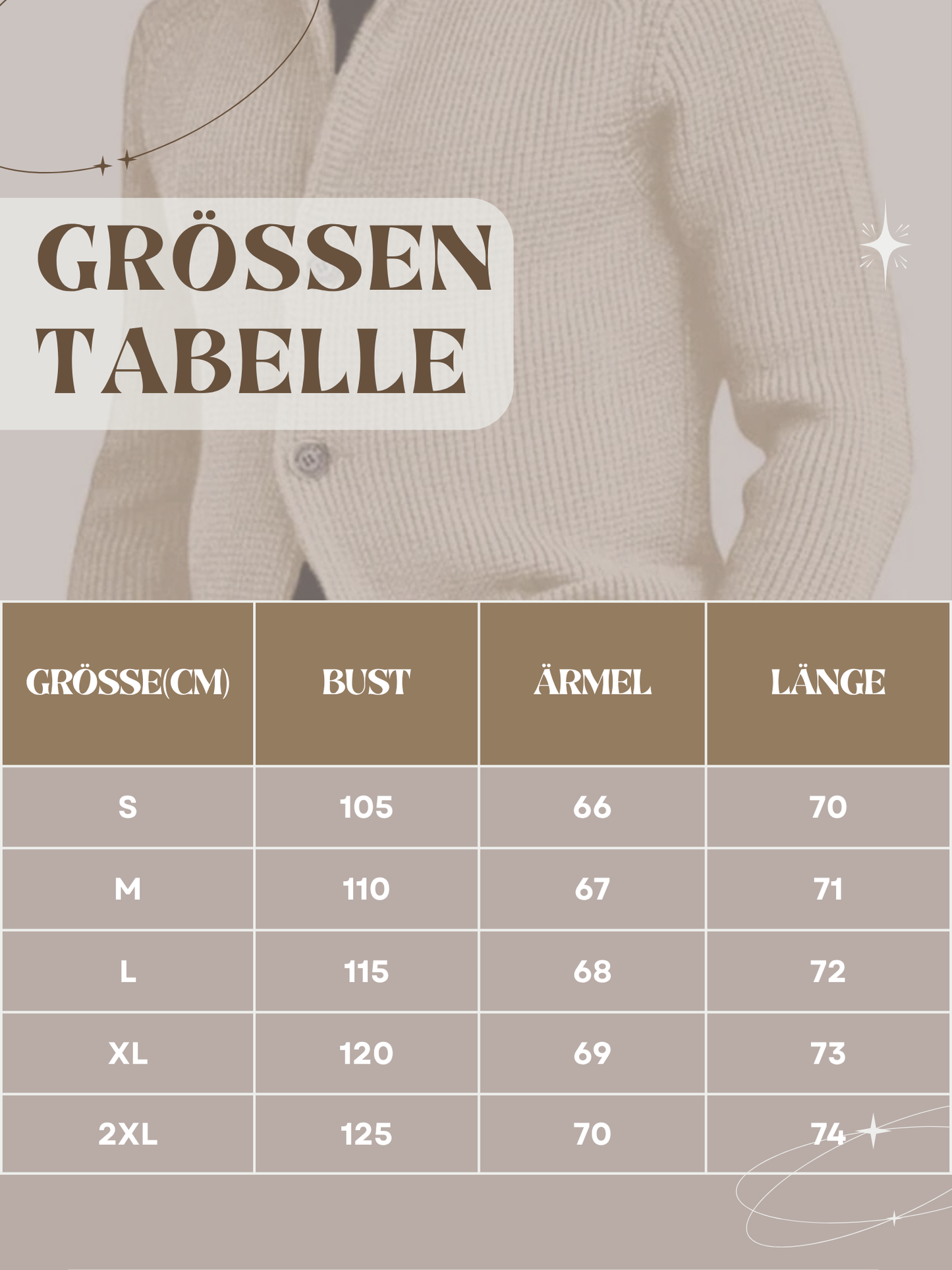 Strickjacke für Herren | Hüftlang