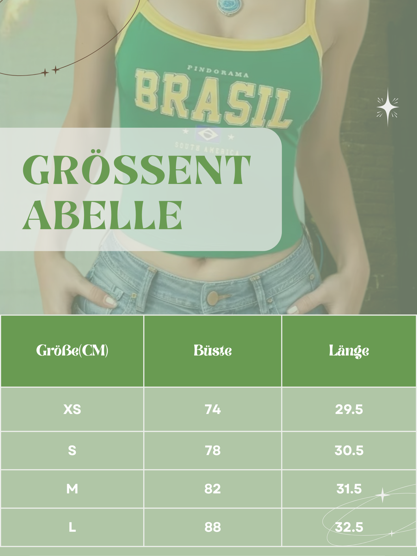 Emberly | Schulterfreies bedrucktes Tank Top mit Brasilien-Motiv