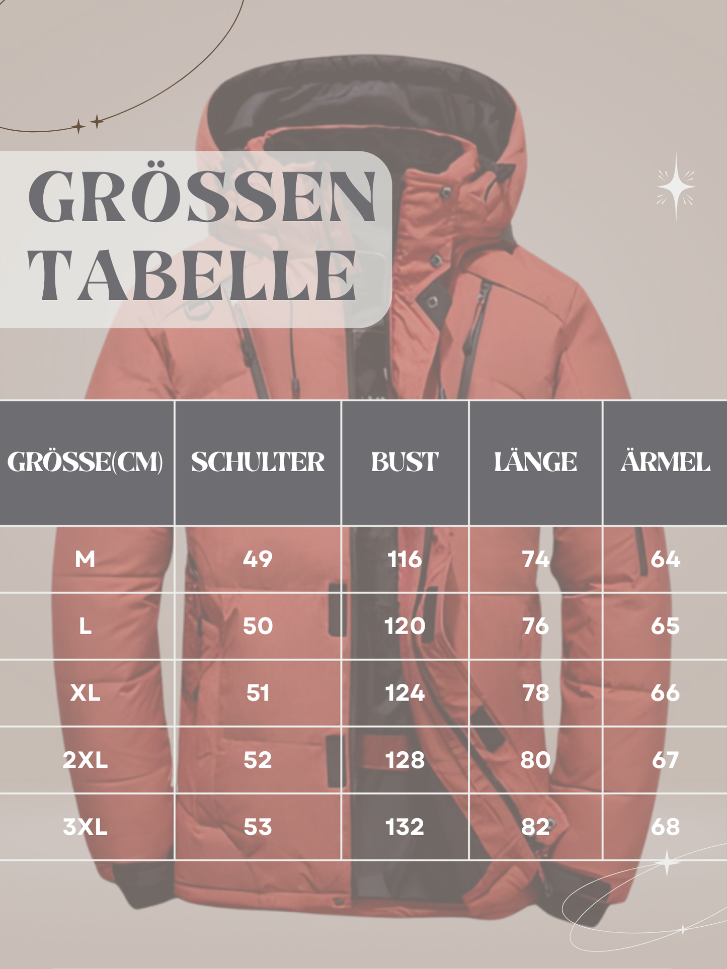 Winterjacke für Herren, gefüttert, mit Kapuze | Wasserdicht