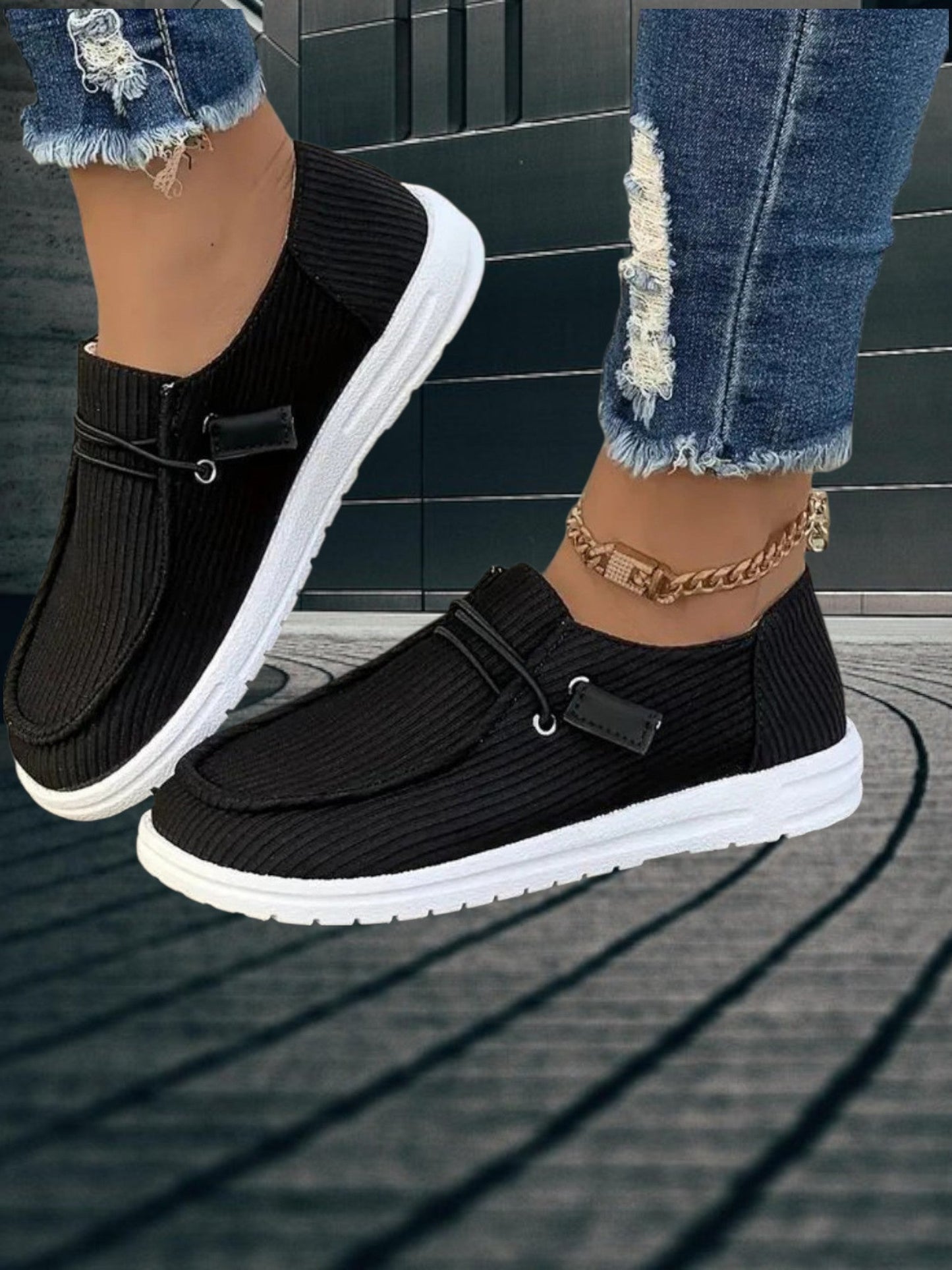 Slip-on-Sommerschuhe, leichtes und komfortables flaches Design 0