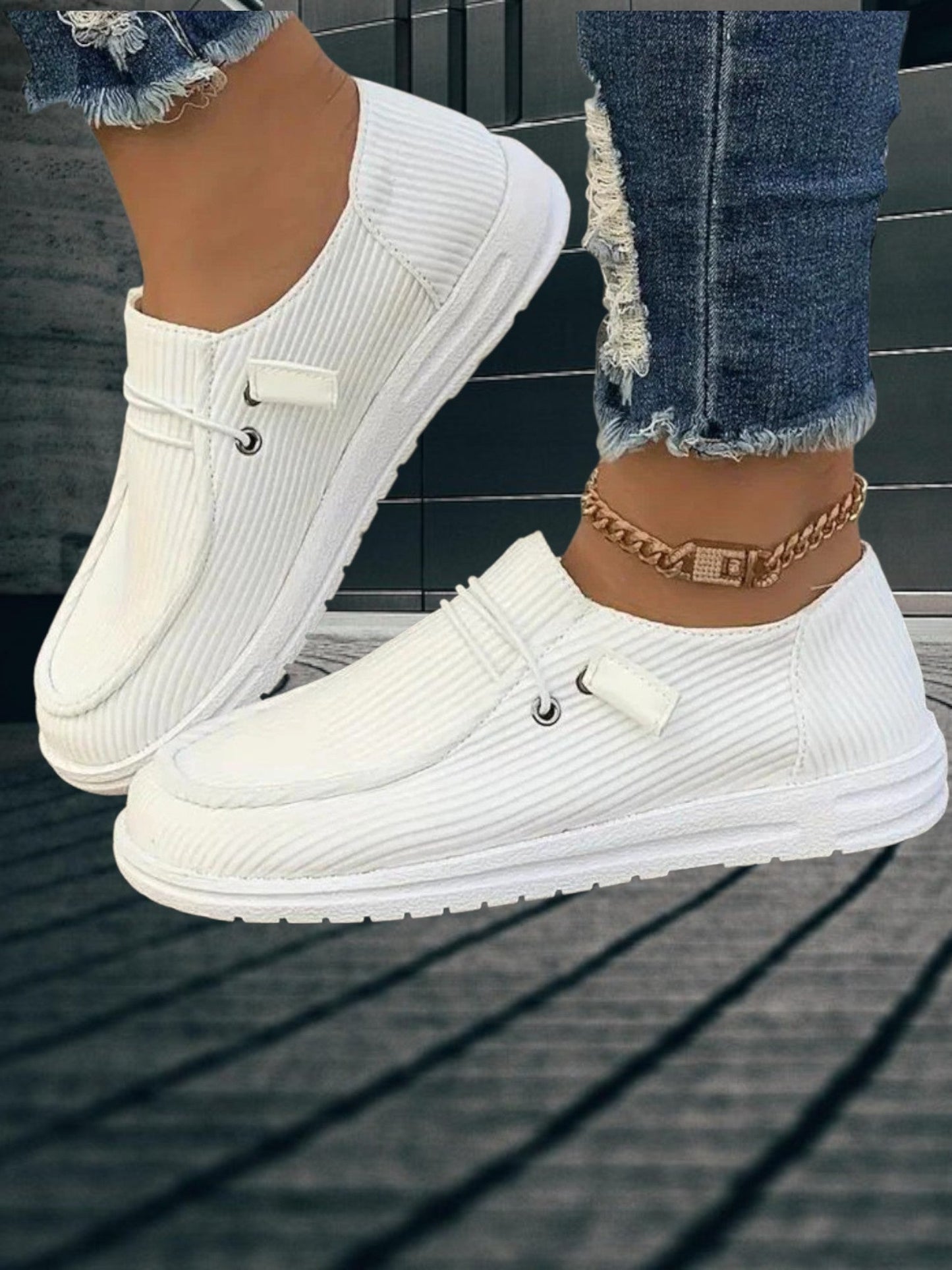 Slip-on-Sommerschuhe, leichtes und komfortables flaches Design 1