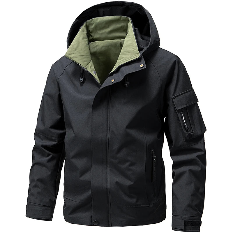 Softshell Jacke für Herren | Wasserabweisend mit Kapuze | 3