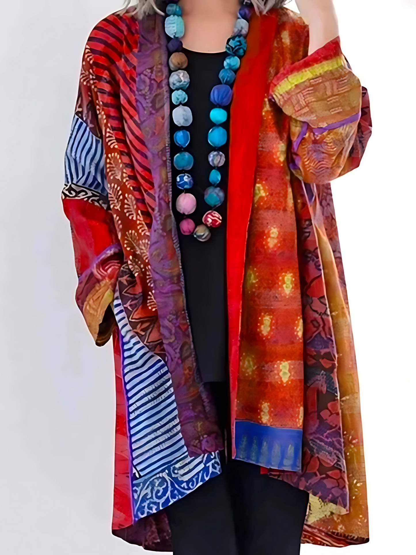 Strickjacke für Damen, Casual Fit | Buntes Patchwork 2