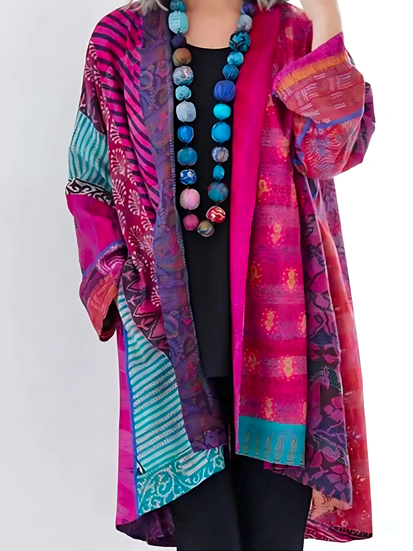 Strickjacke für Damen, Casual Fit | Buntes Patchwork 4