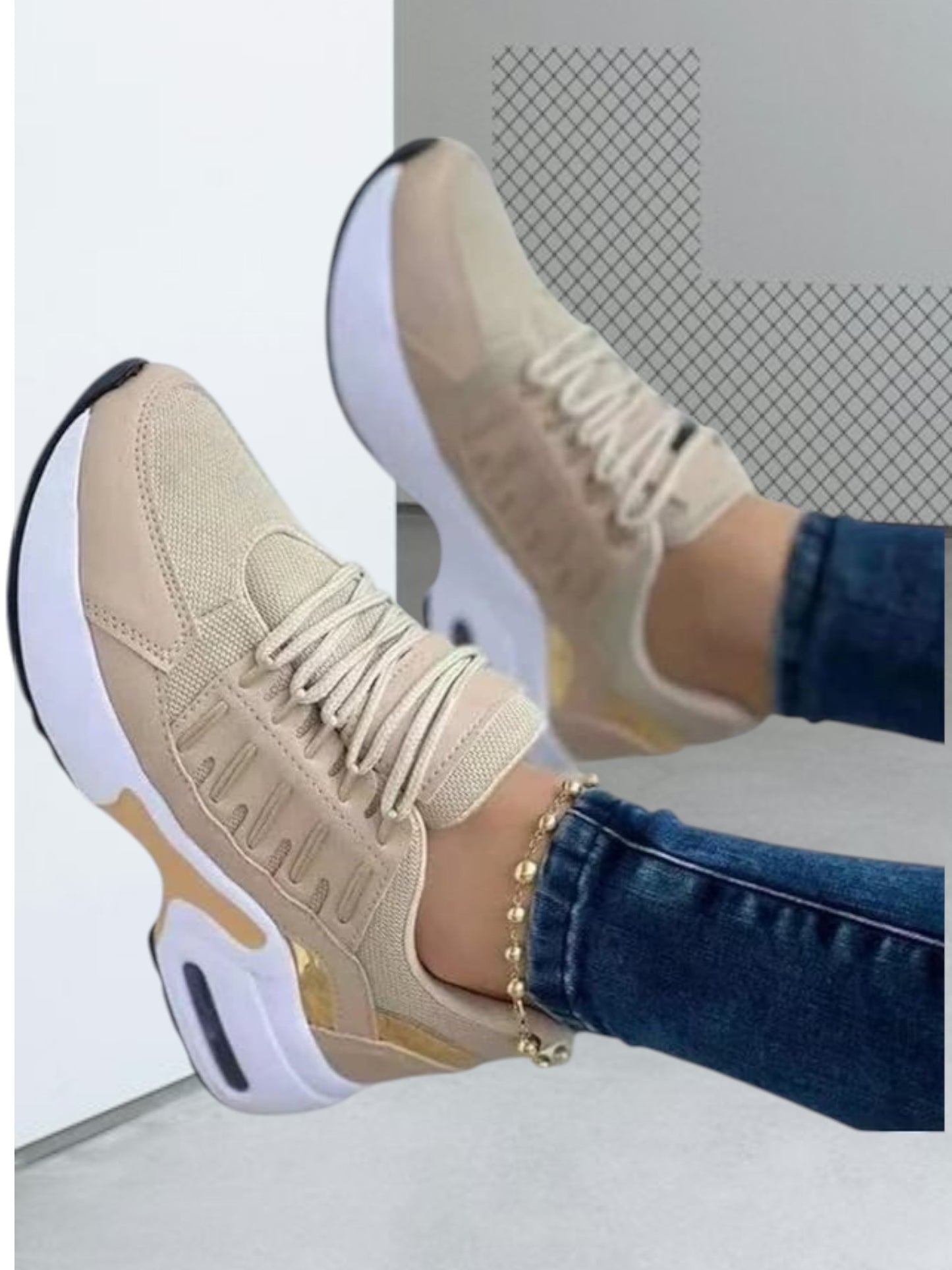 Tess | Orthopädische Komfortschuhe für Damen mit Schnürung und modernem Design | Beige