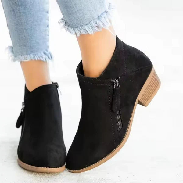 Damen Leder Stiefeletten – Modisches Design mit Leopardenmuster und High Heels