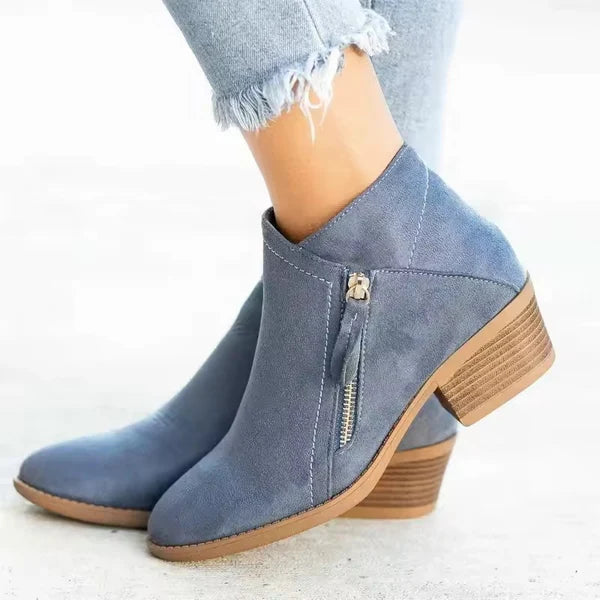 Damen Leder Stiefeletten – Modisches Design mit Leopardenmuster und High Heels