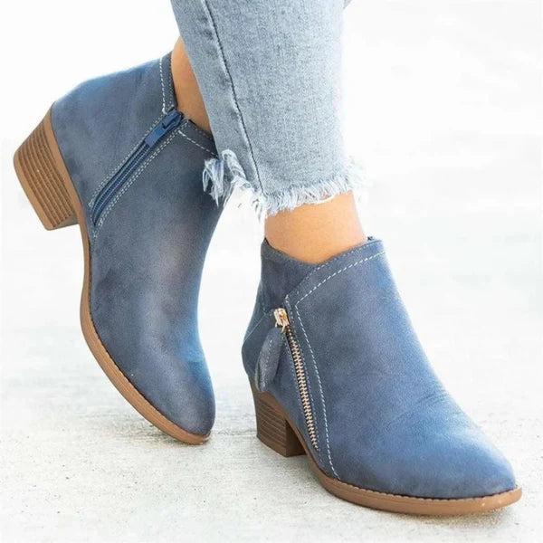 Damen Leder Stiefeletten – Modisches Design mit Leopardenmuster und High Heels