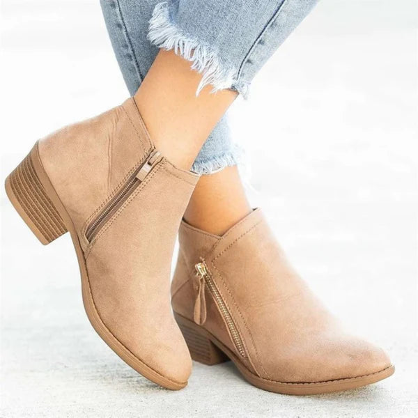 Damen Leder Stiefeletten – Modisches Design mit Leopardenmuster und High Heels