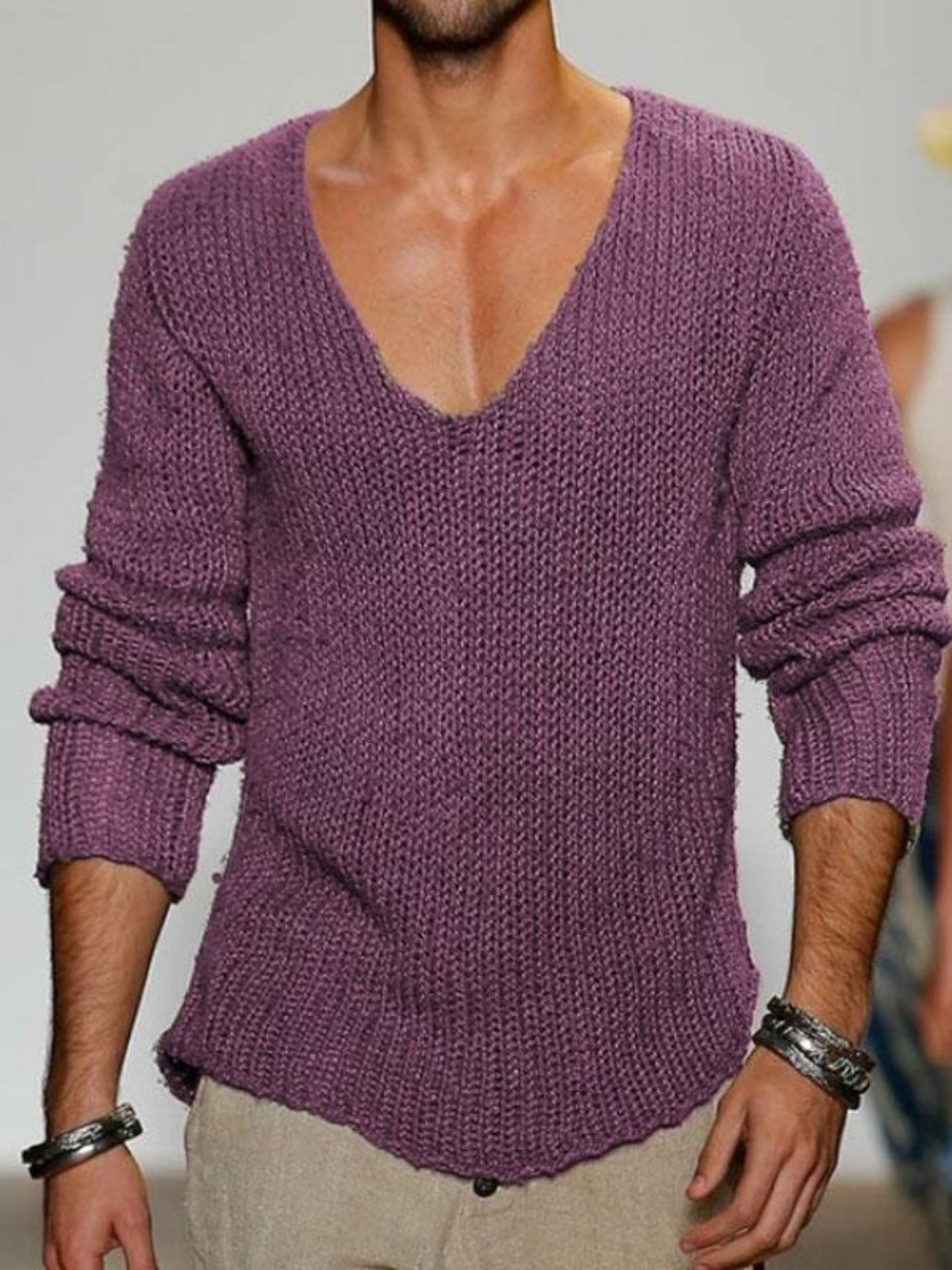 V-Ausschnitt Pullover für Herren | Lockere Passform 2